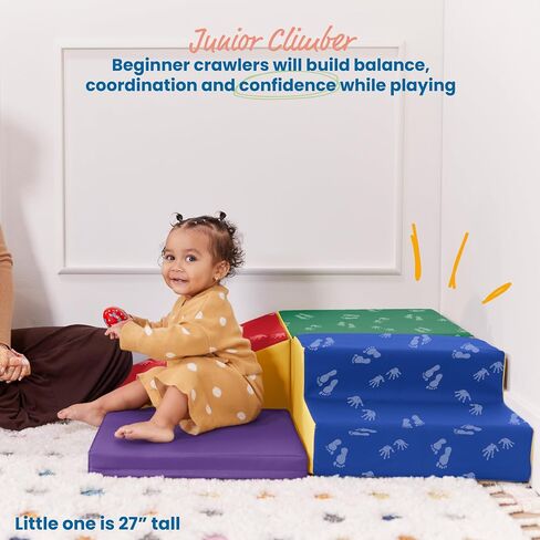 ECR4Kids SoftZone Junior Little Me Corner Climber، مجموعة لعب للمبتدئين، Earthtone، 4 قطع in Saudi Arabia