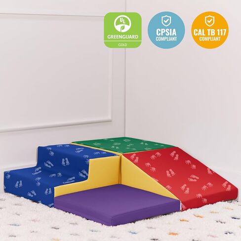 ECR4Kids SoftZone Junior Little Me Corner Climber، مجموعة لعب للمبتدئين، Earthtone، 4 قطع in Saudi Arabia