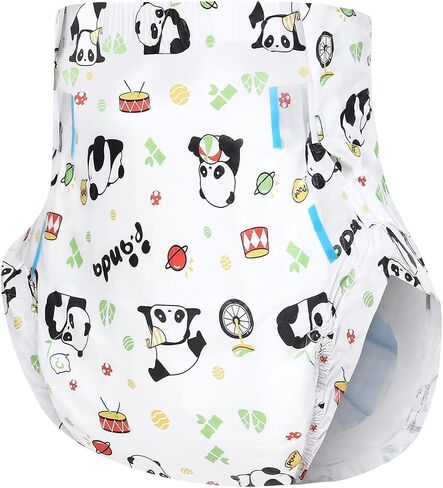 ملابس داخلية Landofgenie Diaper للكبار مطبوعة لحفاضات سلس البول، حفاضات ليلية كبيرة مع علامات تبويب قطعتين (كبيرة 36 ​​بوصة - 46 بوصة) in Saudi Arabia