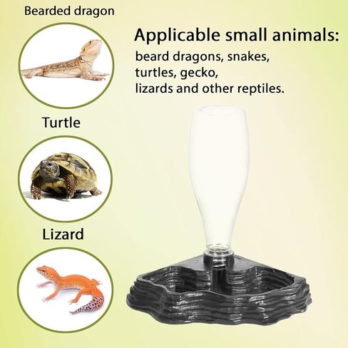 Automatic Reptile Water Dish 13.5Oz Reptile Water Bowl Bearded Dragon Leopard Gecko Snake Lizard Terrarium Tank Accessories(Gery) in Kuwait
