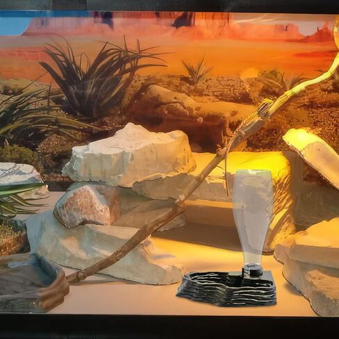 Automatic Reptile Water Dish 13.5Oz Reptile Water Bowl Bearded Dragon Leopard Gecko Snake Lizard Terrarium Tank Accessories(Gery) in Kuwait