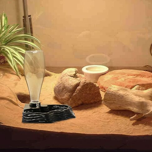 Automatic Reptile Water Dish 13.5Oz Reptile Water Bowl Bearded Dragon Leopard Gecko Snake Lizard Terrarium Tank Accessories(Gery) in Kuwait