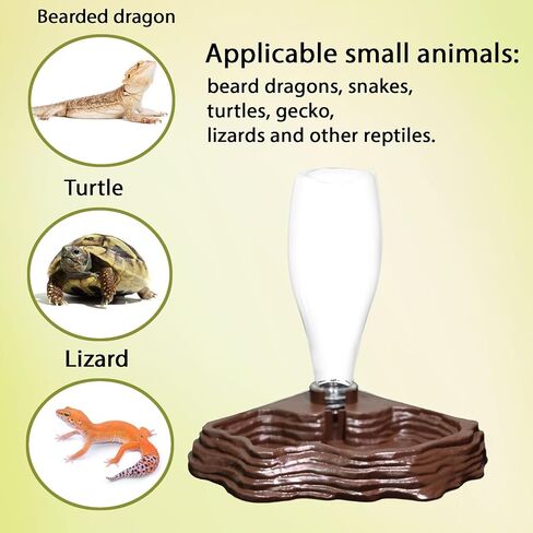 Automatic Reptile Water Dish 13.5Oz Reptile Water Bowl Bearded Dragon Leopard Gecko Snake Lizard Terrarium Tank Accessories(Gery) in Kuwait