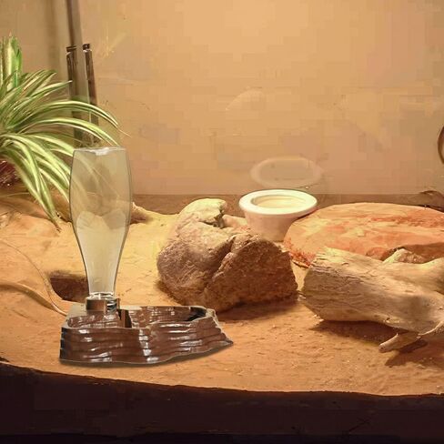 Automatic Reptile Water Dish 13.5Oz Reptile Water Bowl Bearded Dragon Leopard Gecko Snake Lizard Terrarium Tank Accessories(Gery) in Kuwait