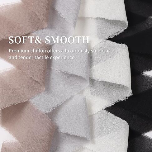 3 Rolls Light Purple Handmade Fringe Chiffon Ribbon 1.5" x 7Yd Yard Silk-Like Ribbon Colorful Rustic Ribbon for Bouquets Wrapping Decor Wedding Tie Invitations Crafts in Kuwait