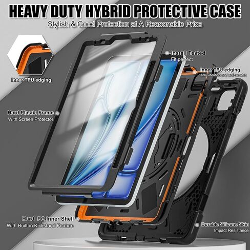 TSQQST لـ IPAD AIR 11 بوصة CASE M3/M2 2025 2024 W/SCREETS ، حالة IPAD AIR 7th/6th/5th GEN in Kuwait