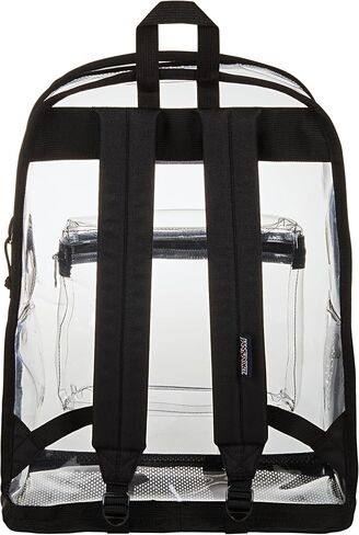 JanSport Clear Pack – 25.5L Transparent Backpack, Large Main Compartment, Side Water Bottle Pocket, Front Zippered Pocket, Mesh Bottom Panel, Clear in Saudi Arabia