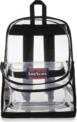JanSport Clear Pack – 25.5L Transparent Backpack, Large Main Compartment, Side Water Bottle Pocket, Front Zippered Pocket, Mesh Bottom Panel, Clear in Saudi Arabia