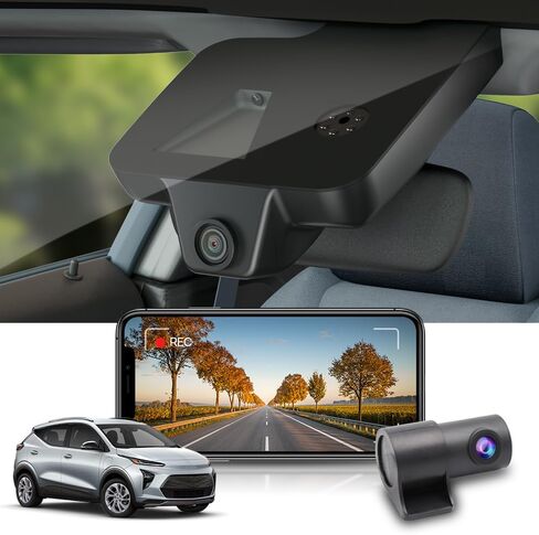 Fitcamx 4K Dual Dash Cam for 2022-2024 Chevy Bolt EV & EUV LT Premier 1LT 2LT has Auto-Dimming (HD2-8155), OEM Look, Front 2160P+Rear 1080P Video, Loop Recording WiFi, G-Sensor, Easy to Use,128GB Card in Saudi Arabia