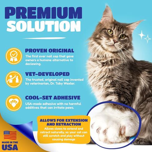 Feline Soft Claws Cat Nail Caps Take-Home Kit, Large, Black in Saudi Arabia