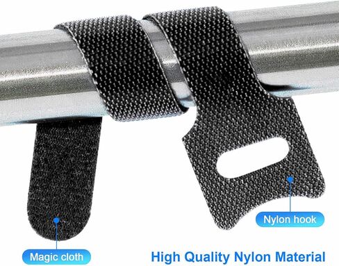 TENOC Reusable Cable Ties Hook Loop Cords Management Adjustable Cable Organizer Wire Straps, Black, 30 Pcs 6-Inch in Saudi Arabia