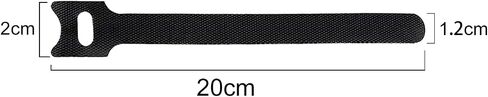 TENOC Reusable Cable Ties Hook Loop Cords Management Adjustable Cable Organizer Wire Straps, Black, 30 Pcs 6-Inch in Saudi Arabia