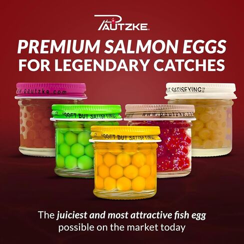 Pautzke Balls O' Fire Salmon Eggs Bait - Real Salmon Eggs for Trout Fishing, Soft Fish Eggs for Salmon Fishing, Can Be Used as Single Egg Salmon Bait or Salmon Egg Sacks in Saudi Arabia