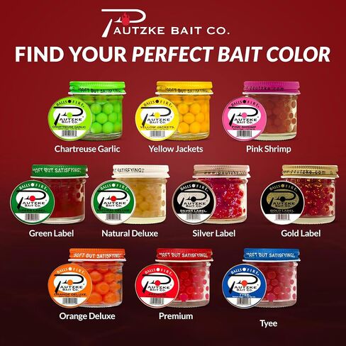 Pautzke Balls O' Fire Salmon Eggs Bait - Real Salmon Eggs for Trout Fishing, Soft Fish Eggs for Salmon Fishing, Can Be Used as Single Egg Salmon Bait or Salmon Egg Sacks in Saudi Arabia