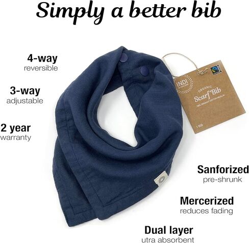 Kishu Baby Indi - Premium GOTS Certified Organic Bandana Scarf Bib (Charcoal) in Kuwait