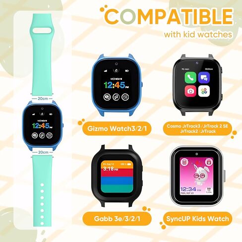 4 Pack Waterproof Silicone Gizmo Watch Band for kids Compatible for Gizmo Watch 3 2 1/ Gabb Watch 3 2 1/ SyncUP/Cosmo JrTrack Watch, Adjustable Sport Bands Replacement Small Size for Boys Girls in Kuwait