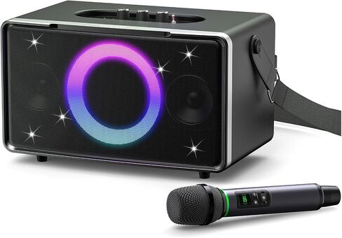 Portable Bluetooth Speaker: 100W, 15H Playtime, Loud Wireless Boombox, 5″ Large Subwoofer, LED Light Show, Fast Charging, Big Bocinas for Outdoor, Party, Backyard (Silver with 1Mic) in Saudi Arabia