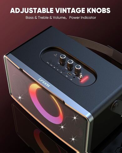 Portable Bluetooth Speaker: 100W, 15H Playtime, Loud Wireless Boombox, 5″ Large Subwoofer, LED Light Show, Fast Charging, Big Bocinas for Outdoor, Party, Backyard (Silver with 1Mic) in Saudi Arabia