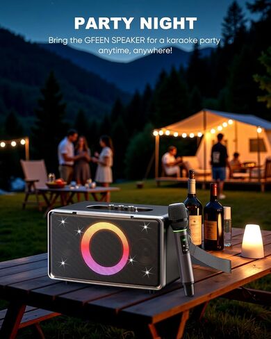 Portable Bluetooth Speaker: 100W, 15H Playtime, Loud Wireless Boombox, 5″ Large Subwoofer, LED Light Show, Fast Charging, Big Bocinas for Outdoor, Party, Backyard (Silver with 1Mic) in Saudi Arabia
