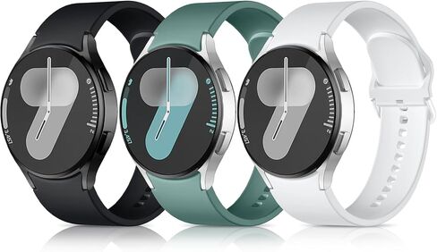 Charlam 3 Pack No Gap Bands Compatible with Galaxy Watch 7 Band, Galaxy Watch 6 Band, 5 4 FE 40mm 44mm, Galaxy Watch 6/4 Classic/5 Pro, 20mm Soft Silicone Sport Strap for Samsung Watch Bands Women Men in Kuwait