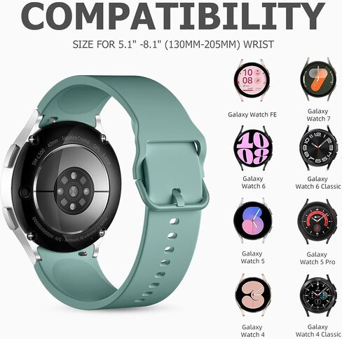 Charlam 3 Pack No Gap Bands Compatible with Galaxy Watch 7 Band, Galaxy Watch 6 Band, 5 4 FE 40mm 44mm, Galaxy Watch 6/4 Classic/5 Pro, 20mm Soft Silicone Sport Strap for Samsung Watch Bands Women Men in Kuwait
