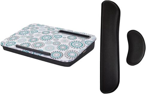 Gorilla Grip Lapp Lap Desk مع حامل الهاتف وراحة معصم رغوة Memory Memory ، حجم مكتب اللفة 16.5 "x11.8" ، واستخدام غرفة النوم ، والراحة المعصم 2 قطعة أسود للوحة مفاتيح الكمبيوتر ، حزمة 2 عنصر in Kuwait