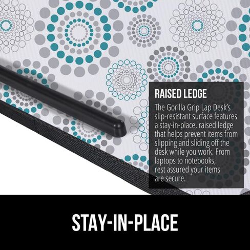 Gorilla Grip Lapp Lap Desk مع حامل الهاتف وراحة معصم رغوة Memory Memory ، حجم مكتب اللفة 16.5 "x11.8" ، واستخدام غرفة النوم ، والراحة المعصم 2 قطعة أسود للوحة مفاتيح الكمبيوتر ، حزمة 2 عنصر in Kuwait