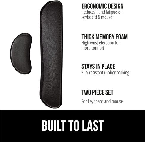 Gorilla Grip Lapp Lap Desk مع حامل الهاتف وراحة معصم رغوة Memory Memory ، حجم مكتب اللفة 16.5 "x11.8" ، واستخدام غرفة النوم ، والراحة المعصم 2 قطعة أسود للوحة مفاتيح الكمبيوتر ، حزمة 2 عنصر in Kuwait