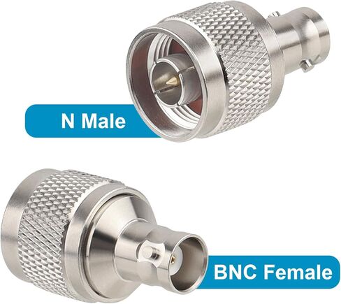 Mookeef 2 Pack N Male to BNC Female Connector Adapter n type to BNC Coax Connector 50 Ohm in Kuwait