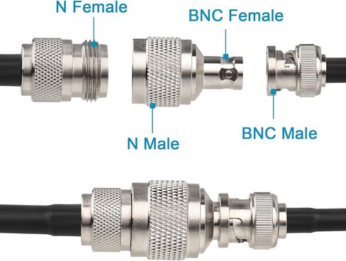 Mookeef 2 Pack N Male to BNC Female Connector Adapter n type to BNC Coax Connector 50 Ohm in Kuwait
