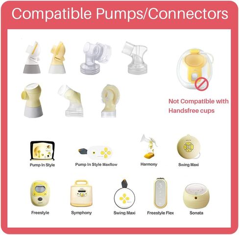 19mm Oval Flanges Shields Compatible with Medela Pumps, Replacement Parts for Pump in Style, Symphony, Swing Maxi, Harmony and Personalfit Flex–Breast Pump Accessories in Kuwait