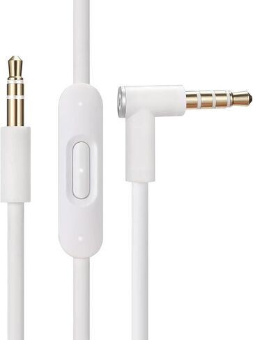كابل صوتي بديل 3.5 مم لسماعات الرأس Beats - متوافق مع Solo Pro/Studio/Executive/Mixr ، Detox & Pill - التحكم في الميكروفون في الخط (الأسود) in Kuwait