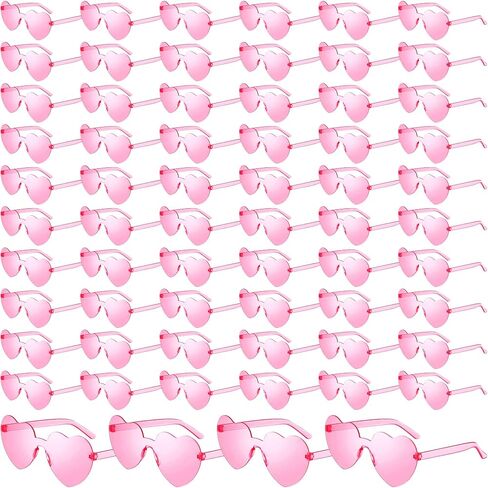 Dunzy 100 زوج من النظارات الشمسية على شكل قلب بدون إطار نظارات شمسية على شكل قلب، نظارات شمسية لحفلات الزفاف in Saudi Arabia