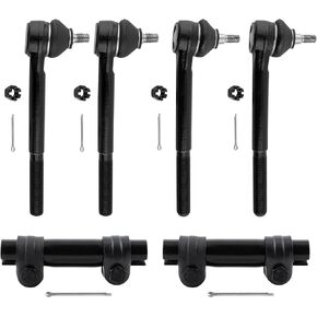 BOXI (4) Front Tie Rod Ends + (2) Adjusting Sleeves Fit for Chevrolet Blazer 1996-2005 | S10 1996-2003 | for GMC Jimmy 1996-2002 | Sonoma 1996-2003 | for Isuzu Hombre 1996-2000 | ES2004 ES3379 ES3380