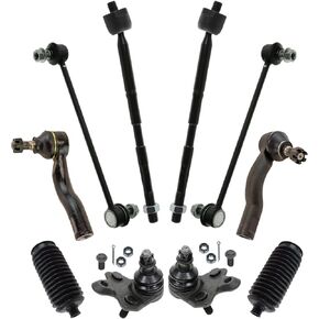 TRQ 10pc Steering Suspension Kit Tie Rod w/Boots Sway Bar End Links Ball Joints for Scion TC