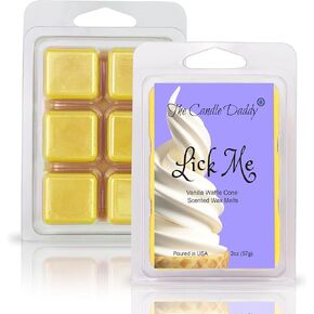 The Candle Daddy Lick Me - Vanilla Waffle Cone Ice Cream Scented Wax Melt - 1 Pack - 2 Ounces - 6 Cubes