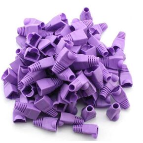 AKOAK 100 Pack Purple RJ-45 Connectors RJ45 Cat6 Cat5E Plugs Ethernet Network Cable Strain Relief Boots RJ45 Plugs Socket Boot Caps