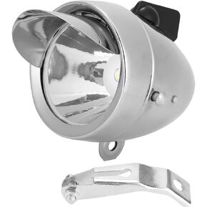 Vintage Bicycle Headlight Retro Bike LED Light Night Riding with Metal Brim Retro Safety Front Head Lamp Cycling Accessories for Outdoor
