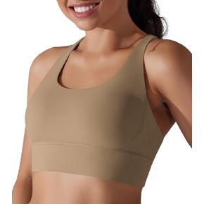 Orolay Sports Bra for Women Padded Criss Cross Strappy Yoga Bras Cropped Tank Tops