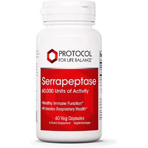 Protocol Serrapeptase - Protein Digestive Enzymes - Gut Health - 60 Veg Caps