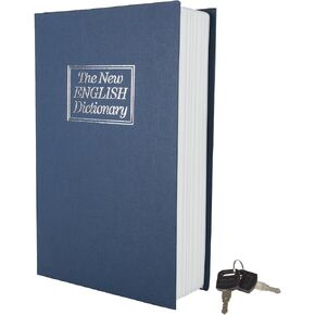 Book Safe with Key – Portable New English Dictionary Hidden Mini Safe Great for Traveling, Storing Money, Jewelry, and Passports by Stalwart (Blue)