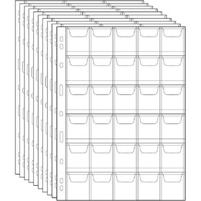 Coin Pocket Pages - 6 Pockets Standard 9-Hole Coin Pocket Inserts Collecting Sleeves for Coins 10 Sheets CS03106