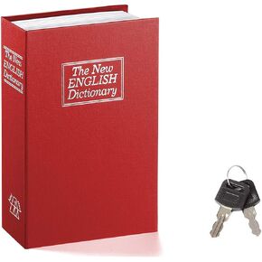 Book Safe with Key Lock – Jssmst Home Dictionary Diversion Safe Lock Box Safe Metal Box, Navy Large, SM-BS004NL