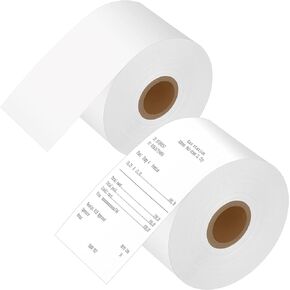 NineLeaf 2 Roll Compatible for Dymo 30270 2-1/4" x 249ft (57mm x 76m) Non-Adhesive White Continuous Receipt Paper POS Thermal Label for LabelWriter 400 Duo, 450 Duo, 450 Turbo 4XL Label Printers