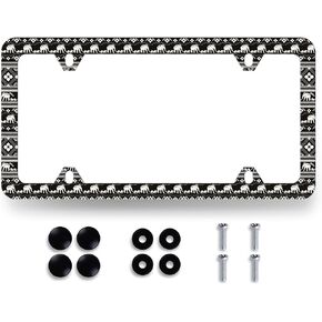 Rainbow Hippie Peace License Plate Frame Colorful License Plate Personalise License Plate Cover Stainless Steel Accessory with Screws 12.3" x 6.3" Compatible with Standard License Plate for US Canada in Kuwait