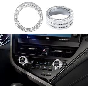 2pcs Bling Camry 2023 2022 2021 Accessories Air Conditioning AC Button Cover Trims Compatible with Toyota Camry Accessories 2023 2022 2021, Bling Crystal Air Conditioner Covers
