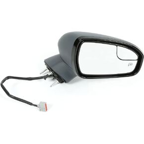 KUAFU Left Power Door Mirror Compatible with 2013-2016 Ford Fusion Heated Manual Folding Power Glass, Blind Spot Glass, w/Signal & Puddle Light Paintable Rear View Mirror Driver Side