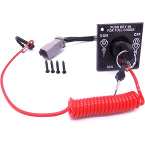 Boat Motor 176408 0176408 Single Engine Ignition Starter Cut Off Switch with Keys for Johnson BRP Evinrude Outbound Engine