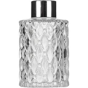150ML/5oz Clear Glass Diffuser Jars Essential Oil Diffuser Bottle with Silver Cap Home Decoration Fragrance Accessories for DIY Replacement Reed Diffuser Sticks Sets