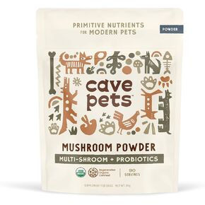 Super Blend Powder, Mushroom Mycelium and Dog Probiotic Supplement for Brain and Digestive Health Support, Lion’s Mane & Probiotics, 90 Servings
